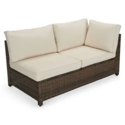 4pc Wicker Patio Sectional Seating Set - Beige - EDYO LIVING -Garden & Outdoors GUEST 47a3bd2b 3132 477a a069 17f5561db11f