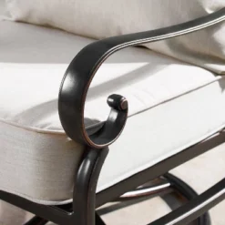 5pc Set With 44" Outdoor Aluminum Round Fire Table & 4 Deep Seating Swivel Rocking Chairs & Wind Blocker Lid - Oakland Living -Garden & Outdoors GUEST 4802193c 55b0 4b49 b4ff 3728e316621d