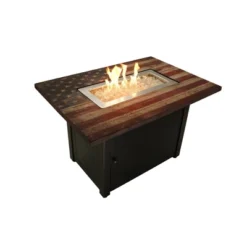 Endless Summer The Americana 40"x28" Rectangle LP Gas Outdoor Fire Pit Black
