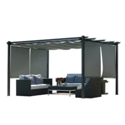 Aoodor 10 X 13 Ft Outdoor Pergola With Retractable Canopy, Aluminum Frame, 4 Pieces Patio Sun Shade Shelter For Backyard, Deck 15 Aoodor 10 X 13 Ft Outdoor Pergola With Retractable Canopy, Aluminum Frame, 4 Pieces Patio Sun Shade Shelter For Backyard, Deck -Garden & Outdoors GUEST 49dea054 d4d8 46cb a551 5ce99f3b6310