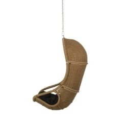 Orville Indoor/Outdoor Wicker Hanging Chair With 8' Chain - Light Brown/Dark Gray - Christopher Knight Home -Garden & Outdoors GUEST 49eb54ac 3dc4 4992 a3cd 09e77d4cf4c5