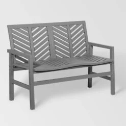 Slatted Chevron Acacia Wood Patio Loveseat – Saracina Home -Garden & Outdoors GUEST 4aaa56bf 66a3 4a7a b898 356d6bf47fb1