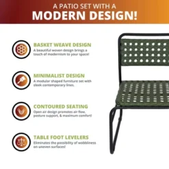 Kinger Home 3-Piece Outdoor Patio Bistro Table And Chairs Set Of 2, Rattan Wicker Cast Aluminum Patio Furniture, Green 12 Kinger Home 3-Piece Outdoor Patio Bistro Table And Chairs Set Of 2, Rattan Wicker Cast Aluminum Patio Furniture, Green -Garden & Outdoors GUEST 4ae31762 56ea 4f95 b513 211d204728f8