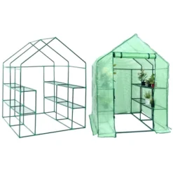 Costway Portable Mini Walk In Outdoor 2 Tier 8 Shelves Greenhouse -Garden & Outdoors GUEST 4c1ea817 67d0 494a a6f5 e4fa0fda044b