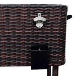 80qt Portable Rolling Patio Cooler Dark Wicker - Permasteel -Garden & Outdoors GUEST 4c63cbfa 3ea5 4a13 a50b 21bb19036662