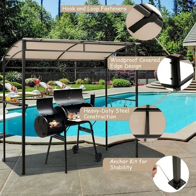 Costway 7'x4.5' Grill Gazebo Outdoor Patio Garden BBQ Canopy Shelter Storage Hook 6 Costway 7'x4.5' Grill Gazebo Outdoor Patio Garden BBQ Canopy Shelter Storage Hook - Image 6