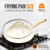 NutriChef 8” Fry Pan With Lid - Small Skillet Nonstick Frying Pan With Golden Titanium Coated Silicone Handle, Ceramic Coating