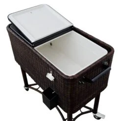 80qt Portable Rolling Patio Cooler Dark Wicker - Permasteel -Garden & Outdoors GUEST 4e5c54db 6ba7 4a88 9dfc b133ea0ccda9