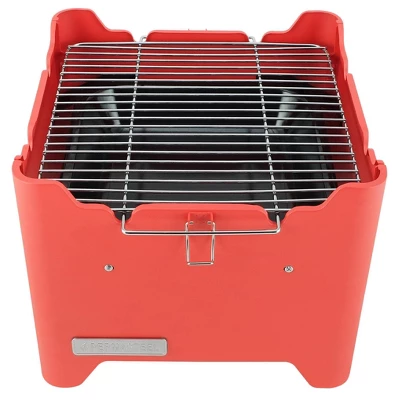 Permasteel Square Portable Charcoal Grill PG-40C10-RD - Red 6 Permasteel Square Portable Charcoal Grill PG-40C10-RD - Red - Image 6