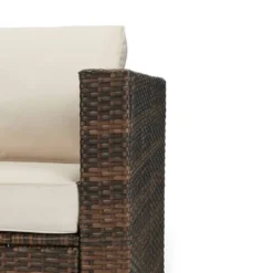 4pc Wicker Patio Sectional Seating Set - Beige - EDYO LIVING -Garden & Outdoors GUEST 5042b84a fef7 48be b3de d9bd516fad89