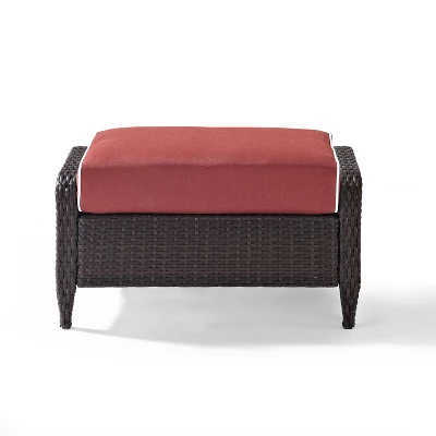 Kiawah Outdoor Wicker Ottoman - Crosley 1 Kiawah Outdoor Wicker Ottoman - Crosley