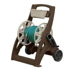 Suncast 225 Foot Capacity Durable Hosemobile Pro Garden Hose Reel Cart, Mocha