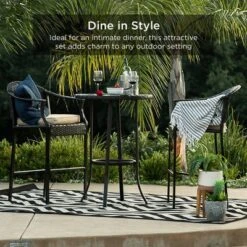 Best Choice Products 3-Piece Outdoor Wicker Bistro Bar Height Set For Patio, Garden W/ Barstools, Steel Frame 13 Best Choice Products 3-Piece Outdoor Wicker Bistro Bar Height Set For Patio, Garden W/ Barstools, Steel Frame -Garden & Outdoors GUEST 541e0175 cd04 4c8c aeed 8b72e6c6c8c4