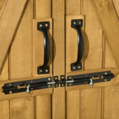 Outsunny Outdoor Storage Cabinet Wooden Garden Shed Utility Tool Organizer With Waterproof Asphalt Rood, Lockable Doors, 3 Tier Shelves For Lawn, Backyard -Garden & Outdoors GUEST 552f0381 09a1 4a0b a040 fa38da16a3bf