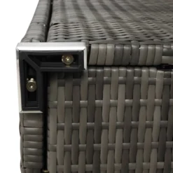 4pc Wicker Patio Conversation Set With Cushions - Gray/Beige - GODEER -Garden & Outdoors GUEST 558d40e8 d1bd 4ae6 b3bb d4551e782c7a