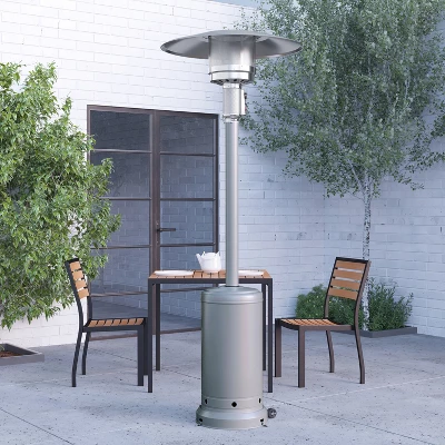 Merrick Lane Stainless Steel 7.5' Tall 40,000 BTU Outdoor Propane Patio Heater With Wheels 7 Merrick Lane Stainless Steel 7.5' Tall 40,000 BTU Outdoor Propane Patio Heater With Wheels - Image 7