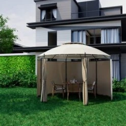 Tangkula 11.5'Outdoor Patio Round Dome Gazebo Canopy Shelter Double Roof Steel Brown 10 Tangkula 11.5'Outdoor Patio Round Dome Gazebo Canopy Shelter Double Roof Steel Brown -Garden & Outdoors GUEST 5672bb61 29ec 4ab0 85a5 49ec07883eab