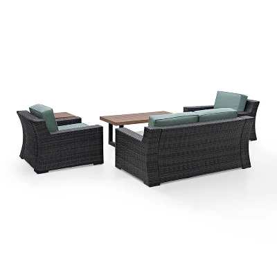 Beaufort 5pc Outdoor Wicker Conversation Set - Mist - Crosley 7 Beaufort 5pc Outdoor Wicker Conversation Set - Mist - Crosley - Image 7