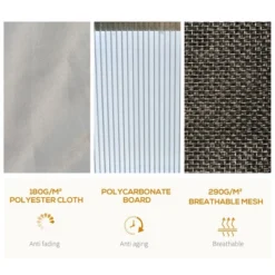 Outsunny Hardtop Gazebo Outdoor Polycarbonate Canopy Aluminum Frame Pergola With Double Vented Roof, Netting & Curtains For Garden -Garden & Outdoors GUEST 57ecad27 7936 46e4 bed7 94ac7a15a674