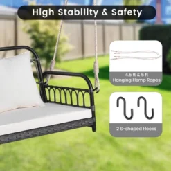 Costway Patio Swing Chair 2-Person Hanging Seat Outdoor Wicker Loveseat Cushioned Porch 13 Costway Patio Swing Chair 2-Person Hanging Seat Outdoor Wicker Loveseat Cushioned Porch -Garden & Outdoors GUEST 59aab919 a791 48c9 acd3 85f6ced5574e