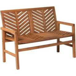 Slatted Chevron Acacia Wood Patio Loveseat – Saracina Home -Garden & Outdoors GUEST 5a4c2c18 3399 49e8 b03f 3b7e722ca08d