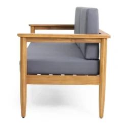 Magnolia Patio Acacia Wood Loveseat - Teak/Dark Gray - Christopher Knight Home -Garden & Outdoors GUEST 5a838e30 8f81 4123 a268 1d05026bbf26