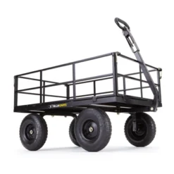 Gorilla Cart GOR1200-COM 9 Cubic Feet 1200 Pound Capacity Heavy Duty Durable Steel Utility Wagon Cart W/ 2 In 1 Towing Handle & Removable Sides, Black -Garden & Outdoors GUEST 5bc75753 4da6 4557 9e43 7c3514ad60cf