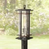 Minka Lavery Industrial Outdoor Post Light Fixture Black 20 1/2" Clear Seeded Glass For Exterior Barn Deck House Porch Yard Patio