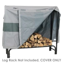 Sunnydaze Decor Sunnydaze Outdoor Weather-Resistant Heavy-Duty Polyester With PVC Backing Firewood Log Rack Cover - Gray And Green -Garden & Outdoors GUEST 5d2129ef 7abe 4ef1 a9f9 8f1b0b328689
