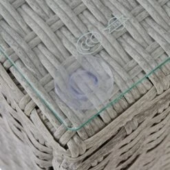 5pc Wicker Patio Seating Set With Cushions - Gray/Blue - GODEER -Garden & Outdoors GUEST 5e124c46 edf4 4389 914d 6572864d63e4