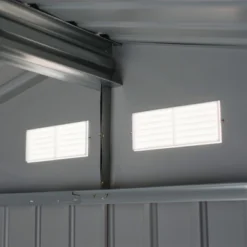 Outsunny 9' X 6' Metal Storage Shed Garden Tool House With Double Sliding Doors, 4 Air Vents For Backyard, Patio, Lawn, Silver -Garden & Outdoors GUEST 5e526bb6 d733 41e4 b3ff b73e7bd8bbc8