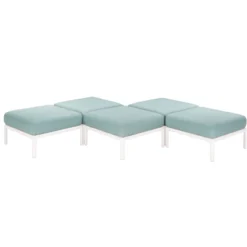 Laurel Outdoor Ottoman With Cushion - White/Seafoam - Lagoon -Garden & Outdoors GUEST 5f0ebe22 c6ad 4d95 895d c22479010996