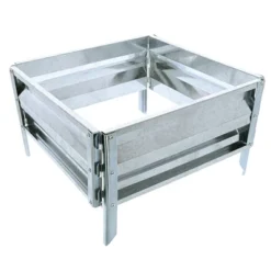 Raised Garden Bed Plant Holder Kit With Adjustable Galvanized Iron For Growing Flowers, Vegetables, Herbs By Pure Garden 14.25" L X 13.5" W X 5.5" H