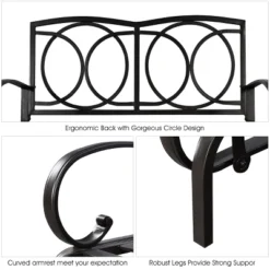 Costway Glider Outdoor Patio Rocking Bench Loveseat Cushioned Seat Steel Frame Blue 14 Costway Glider Outdoor Patio Rocking Bench Loveseat Cushioned Seat Steel Frame Blue -Garden & Outdoors GUEST 6212b81a c31e 4af7 8055 d71b6529ecae