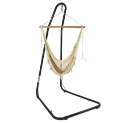 Sunnydaze Decor Sunnydaze Cotton/Nylon Outdoor Mayan Hammock Chair With Adjustable Stand - 330 Lb Weight Capacity - Natural -Garden & Outdoors GUEST 63781726 f2ab 4535 ae5c d70187634d5e
