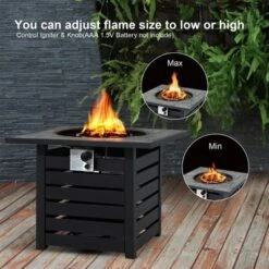 Costway 32'' Square Propane Fire Pit Table For Patio W/Lava Rocks Rain Cover 50,000 BTU 16 Costway 32'' Square Propane Fire Pit Table For Patio W/Lava Rocks Rain Cover 50,000 BTU -Garden & Outdoors GUEST 64048b6e 6c79 4662 aac9 4405464c3fd8