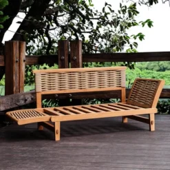 Cambridge Casual Auburn Teak & Wicker Outdoor Patio Daybed With Cushion Brown/Blue 19 Cambridge Casual Auburn Teak & Wicker Outdoor Patio Daybed With Cushion Brown/Blue -Garden & Outdoors GUEST 64b709e4 fc60 47f7 ad56 a843c1e4ce6f