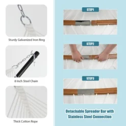 Costway Hammock Chair With Stand Heavy Duty Portable Carrying Bag Cushion Pillow RedBlue -Garden & Outdoors GUEST 65315991 b038 4225 b476 35b3ccdf679f