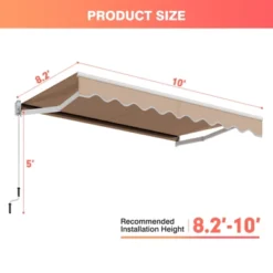 Costway 10' X 8' Retractable Awning Patio Sun Shade W/Crank Handle 11 Costway 10' X 8' Retractable Awning Patio Sun Shade W/Crank Handle -Garden & Outdoors GUEST 65bb9b62 c8e6 4000 bcc3 3bdc03282cf1
