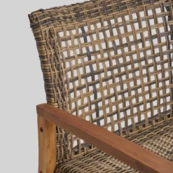 Hampton Wicker Loveseat - Natural/Gray - Christopher Knight Home -Garden & Outdoors GUEST 66231694 51a9 42ba b5ab f57434cdec1c