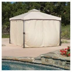 Skyline 10' X 10' Steel Patio Gazebo -Beige - Christopher Knight Home -Garden & Outdoors GUEST 66bb4699 9bb8 407a 826d b2778567fe19