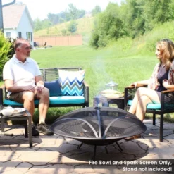 Sunnydaze Decor Sunnydaze Outdoor Replacement Steel Fire Pit Bowl With Spark Screen - Black -Garden & Outdoors GUEST 66d2109d 6fd3 4433 a221 c8b324d28e4f