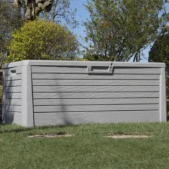 Toomax Florida UV Resistant Lockable Deck Storage Box Bench For Outdoor Pool Patio Garden Furniture & Indoor Toy Bin Container, 145 Gallon (Warm Grey) -Garden & Outdoors GUEST 677435ee 6f96 47d0 9258 127163dc5efb