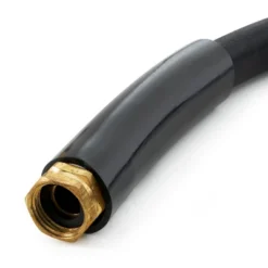 Apache 98108804 50 Foot Industrial Rubber Garden Water Hose With Heavy Duty MGHT X FGHT Brass Fittings And 1 Bend Restrictor