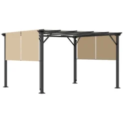 Outsunny Outdoor Retractable Pergola Canopy With Sun Shade Unique Design Canopy Patio Metal Shelter For Garden Porch Beach -Garden & Outdoors GUEST 6964dda5 c5fd 4387 a2a7 5e1437e87b8d