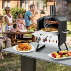 Costway 2-Layer Pizza Oven Wood Fired Pizza Grill Outside Pizza Maker With Waterproof Cover -Garden & Outdoors GUEST 69fefcc2 46c9 4db3 ac96 d1752a27c52b