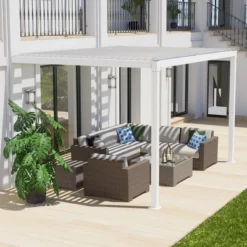 Aoodor Outdoor Louvered Pergola Adjustable Louvered Sloping Roof Wall-Mounted Pergola 19 Aoodor Outdoor Louvered Pergola Adjustable Louvered Sloping Roof Wall-Mounted Pergola -Garden & Outdoors GUEST 6a3bae42 90a4 4084 ada6 38c438bbd641