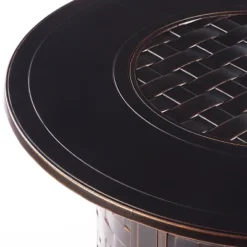 5pc Outdoor Fire Table Set With 44" Round Fire Table, 4 Deep Seating Swivel Rocking Chairs & Table Fabric Covers - Oakland Living -Garden & Outdoors GUEST 6aa8bea6 da7f 46cb b4bc e8577518ee76