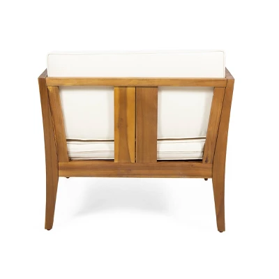 Nicholson Outdoor 4 Seater Acacia Wood Chat Set - Teak/Beige - Christopher Knight Home 11 Nicholson Outdoor 4 Seater Acacia Wood Chat Set - Teak/Beige - Christopher Knight Home - Image 11