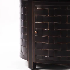 5pc Outdoor Fire Table Set With 44" Round Fire Table, 4 Deep Seating Swivel Rocking Chairs & Table Fabric Covers - Oakland Living -Garden & Outdoors GUEST 6c0cd739 5c67 4257 bf9c 474addb31405